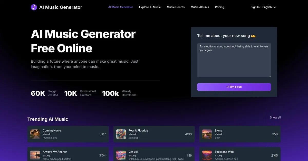 AI Music Generator - screenshot