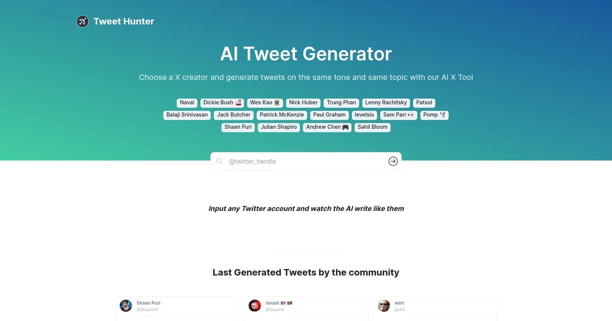 AI Tweet Generator - screenshot