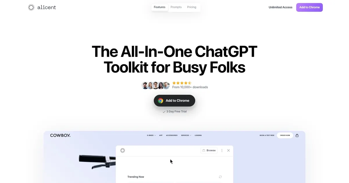 Alicent for ChatGPT - screenshot