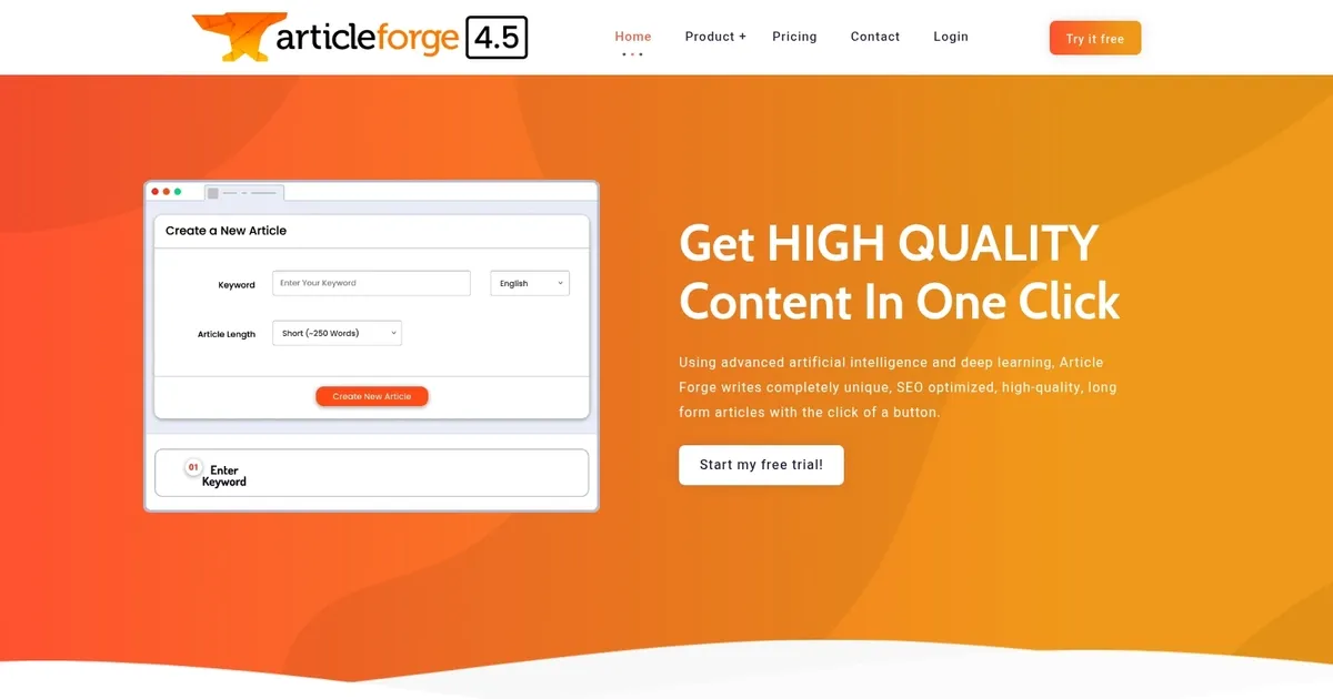 Article Forge - screenshot