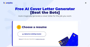 BeamJobs Cover Letter Generator