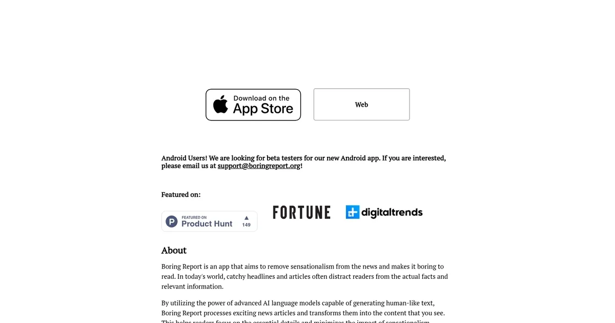 Boring Report - screenshot