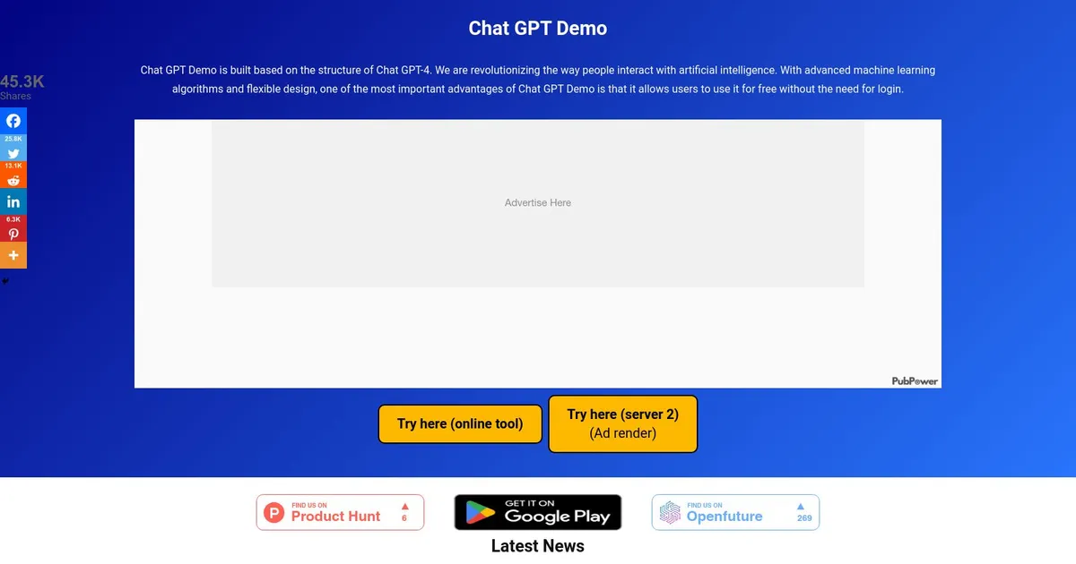 Chat GPT Demo - screenshot