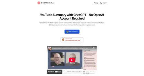 ChatGPT for YouTube