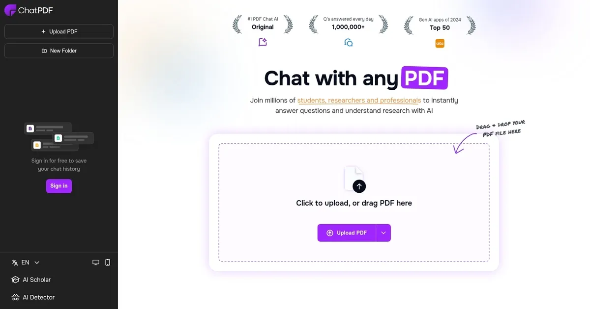 ChatPDF - screenshot