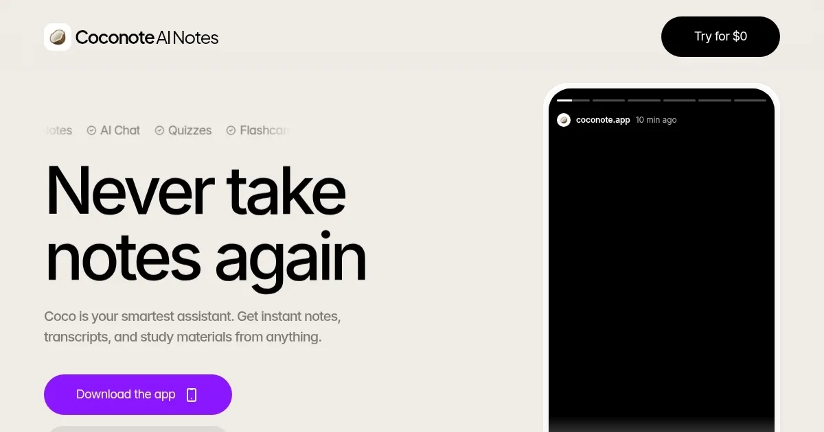Coconote - screenshot