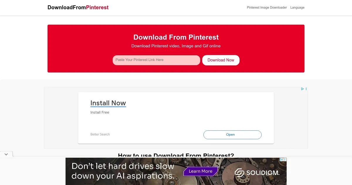 Download From Pinterest - screenshot