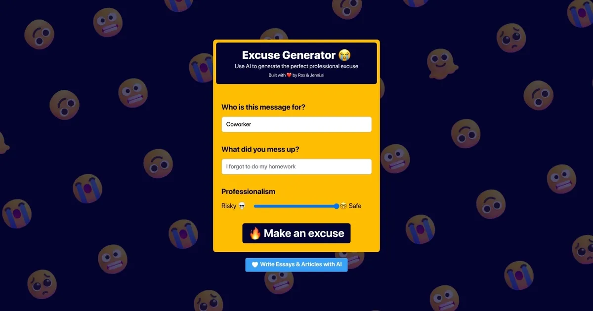 Excuse Generator - screenshot