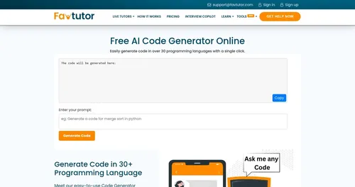 FavTutor AI Code Generator