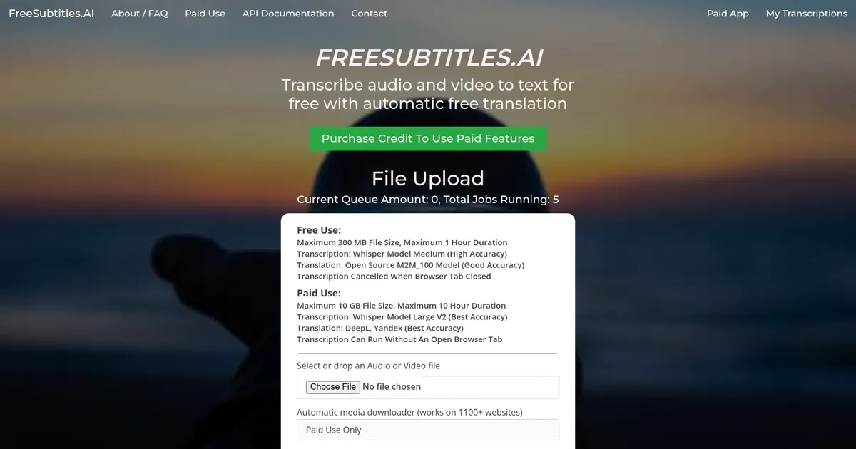 FreeSubtitles.AI - screenshot
