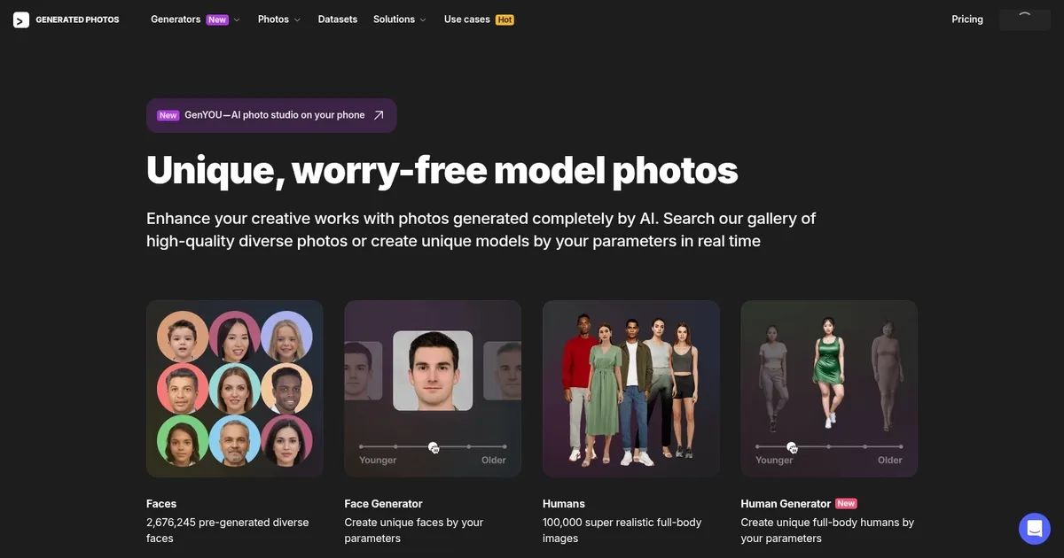 Generated Photos - screenshot