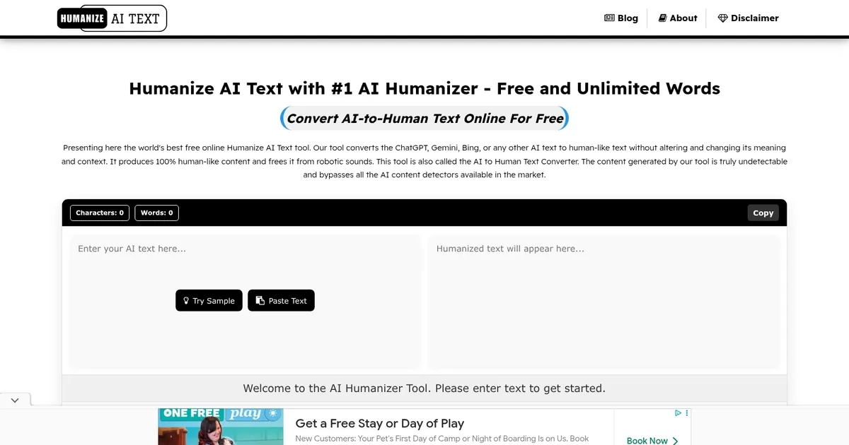 Humanize AI Text - screenshot
