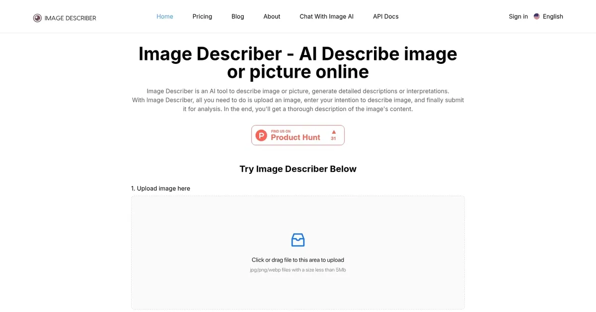 Image Describer - screenshot