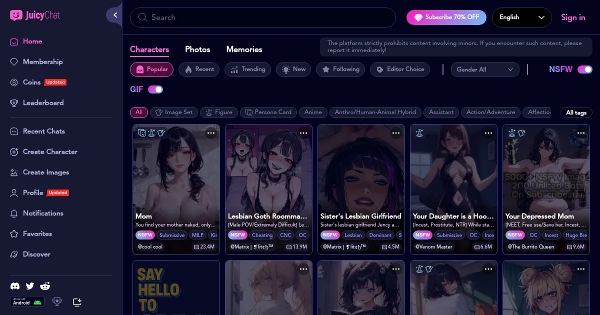 JuicyChat - screenshot