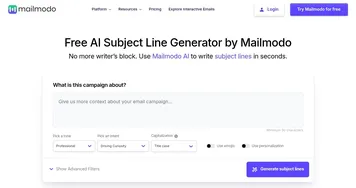 Mailmodo AI Subject Line Generator