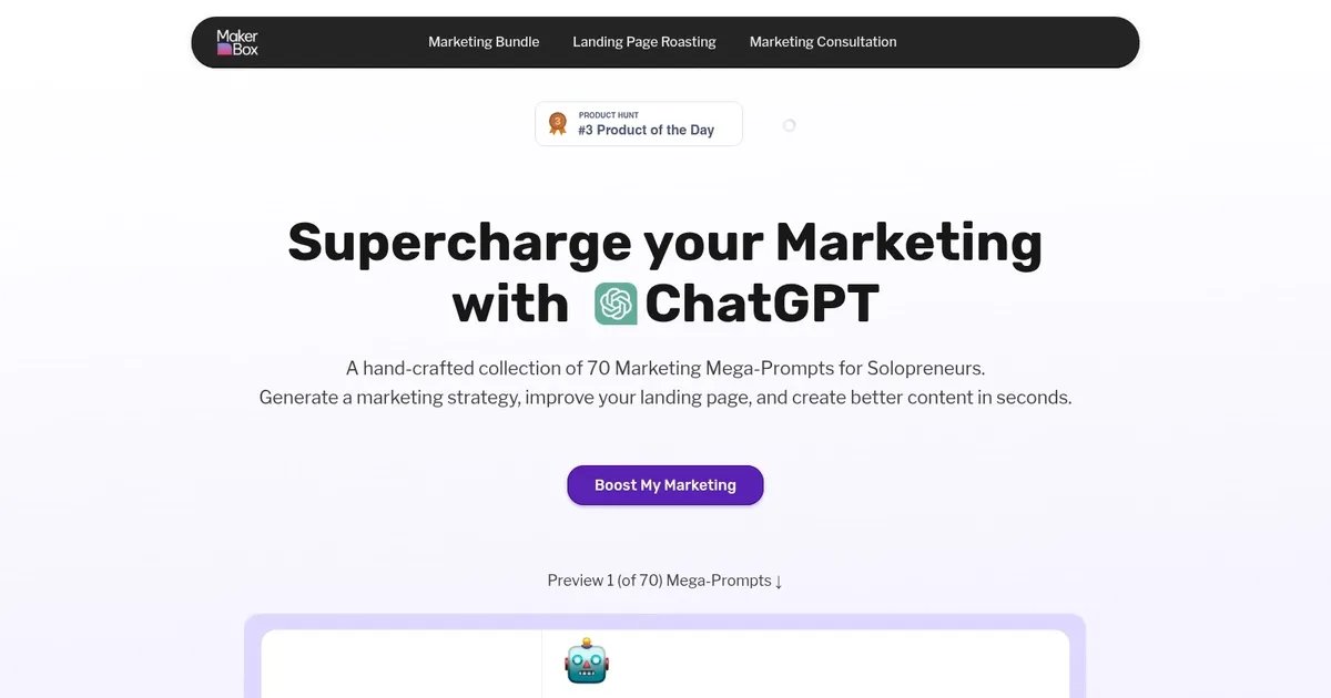 MakerBox Marketing Mega Prompts - screenshot