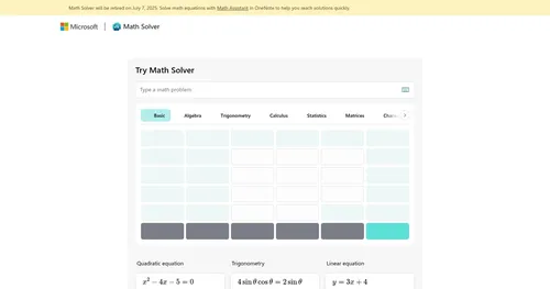 Microsoft Math Solver