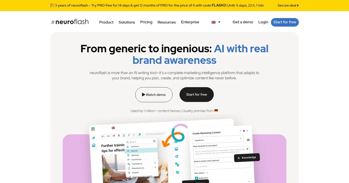 neuroflash - screenshot