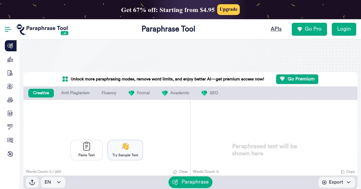 ParaphraseTool.ai - screenshot