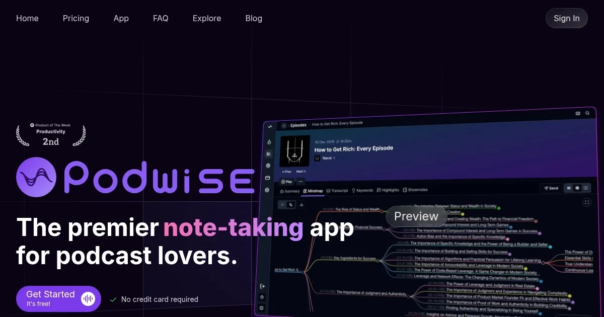 Podwise - screenshot