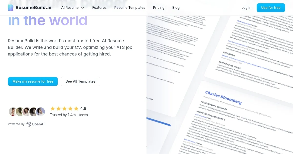 ResumeBuild - screenshot