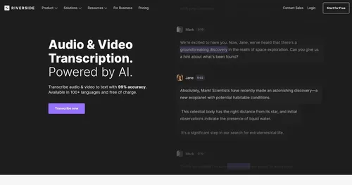 Riverside Audio & Video Transcription