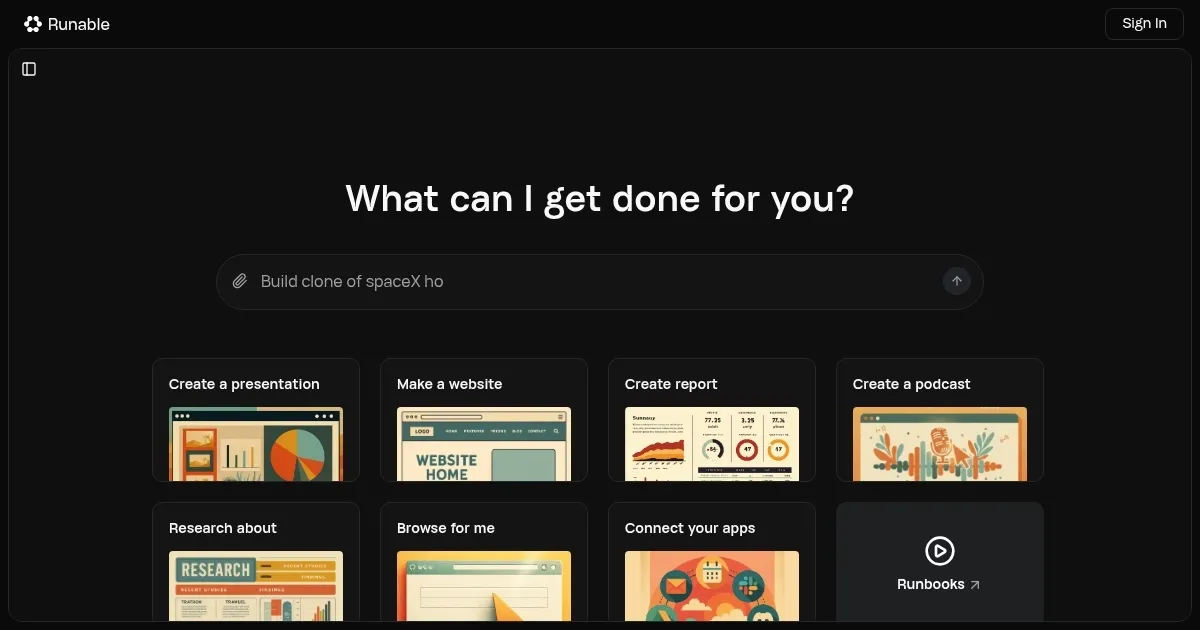 Runable - screenshot