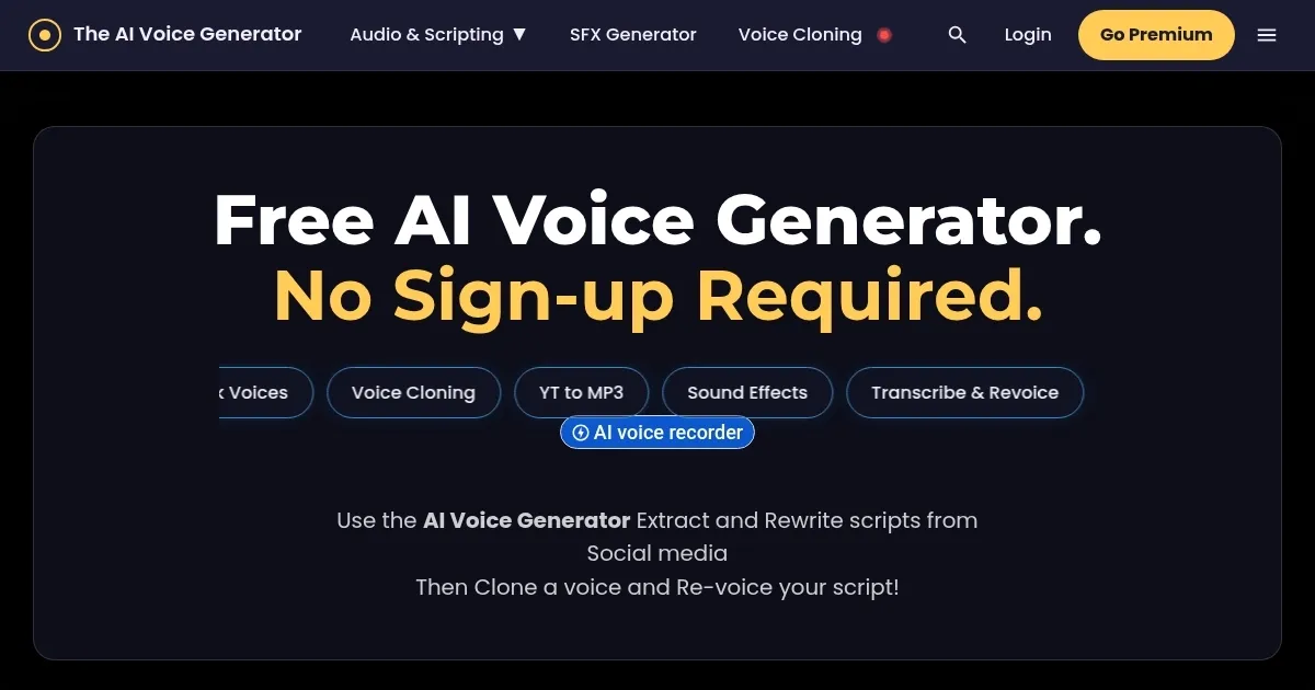 The AI Voice Generator - screenshot