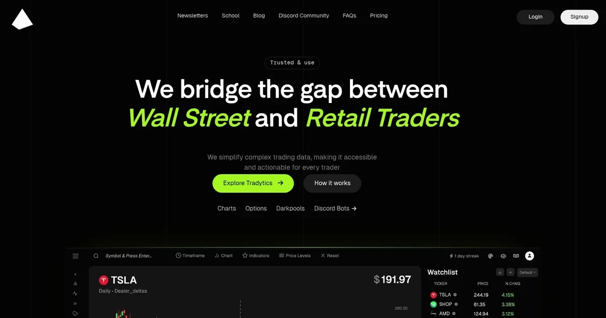 Tradytics - screenshot