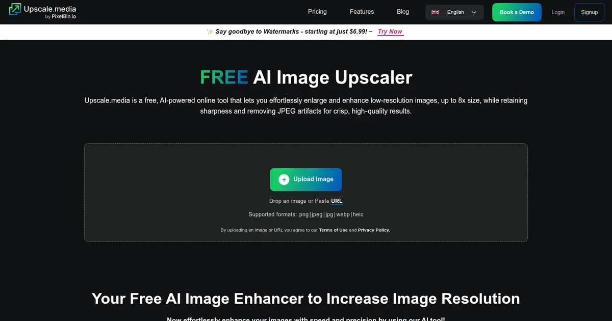 Upscale.media - screenshot