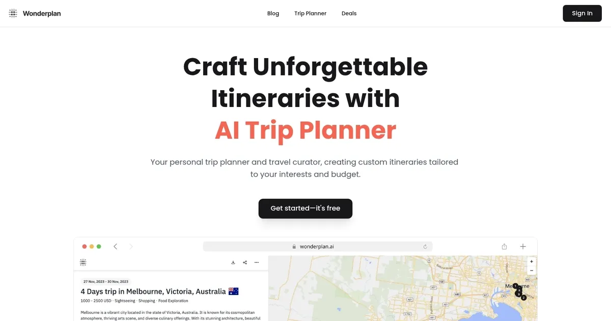 Wonderplan - screenshot