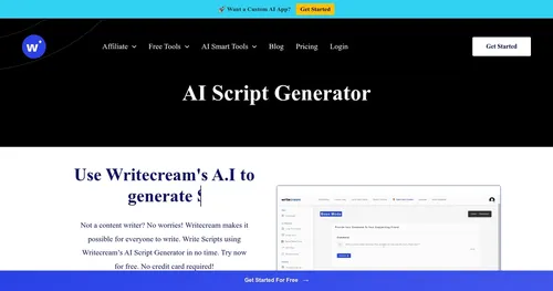 Writecream AI Script Generator