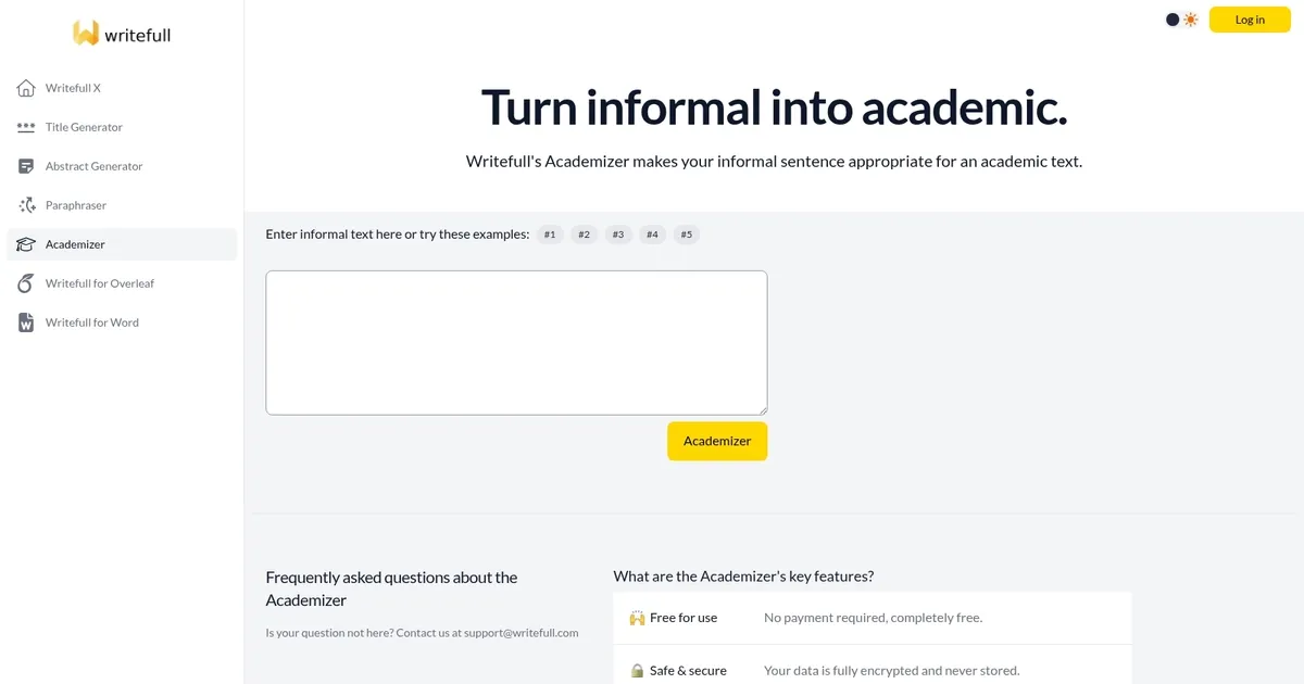 Writefull Academizer - screenshot