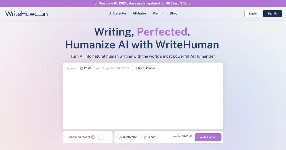 WriteHuman - screenshot